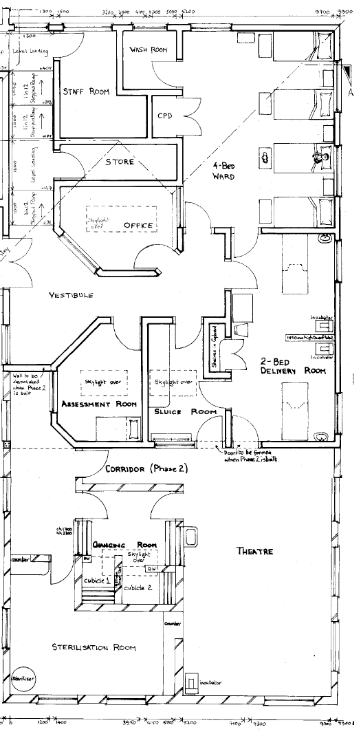 Floor Plans Showing Phases I & II